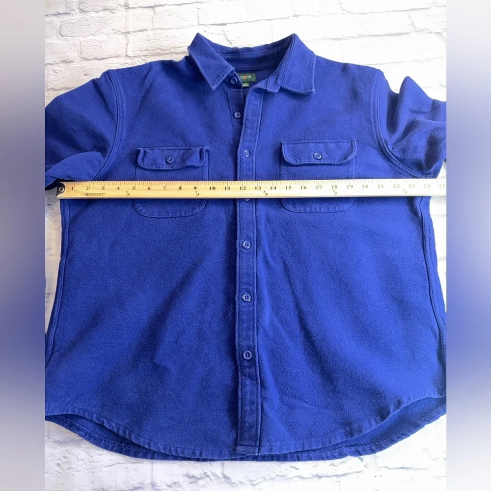 J. Crew Men's Deep Blue Casual Heavy Flannel Button Down Shirt. Size XL